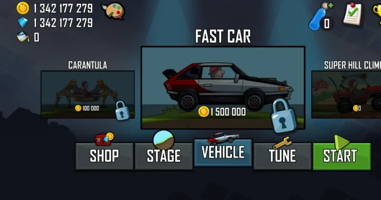 Fast Car In Hill Climb Racing